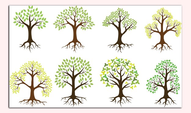 Vector Árbol con raíces