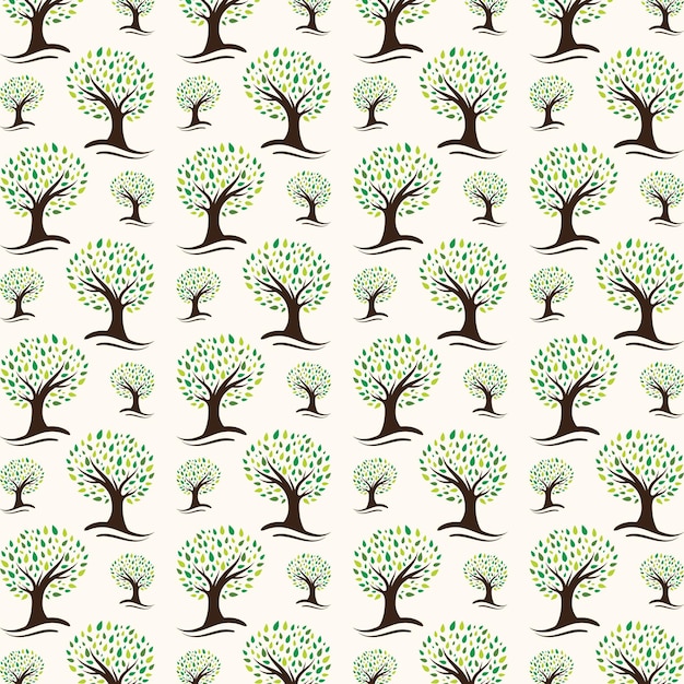 Árbol de la salud creativo de moda sin costura patrón vector ilustración de fondo