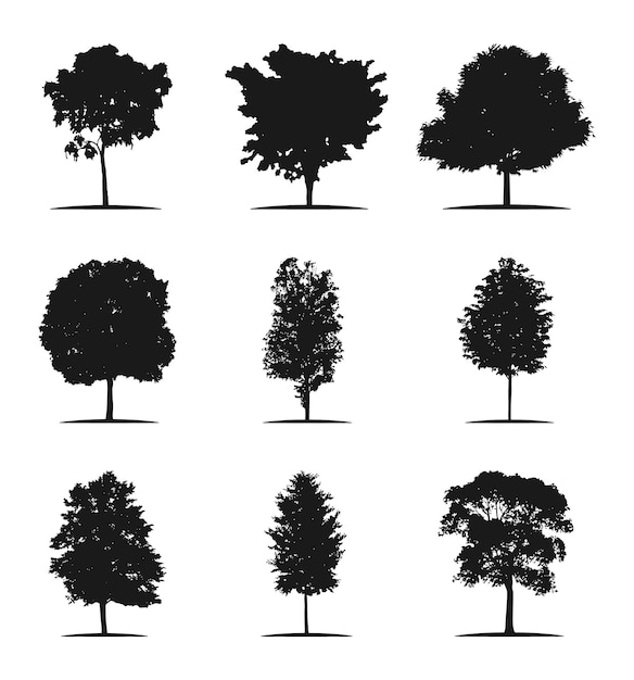 árbol silueta vector árbol ilustración