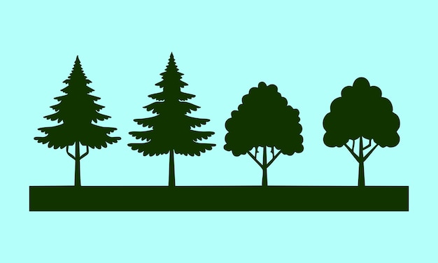 árbol de silueta del vector