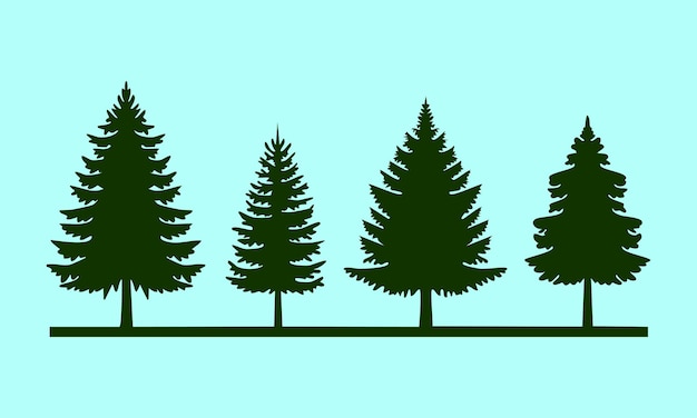 árbol de silueta del vector