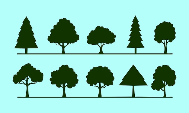 árbol de silueta del vector