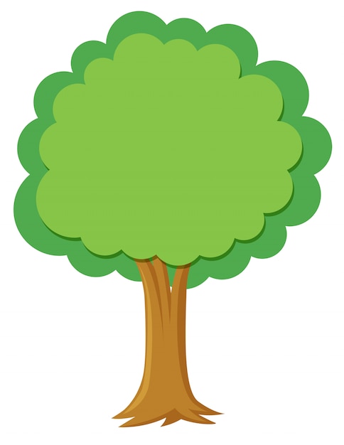 Vector un árbol simple sobre fondo blanco