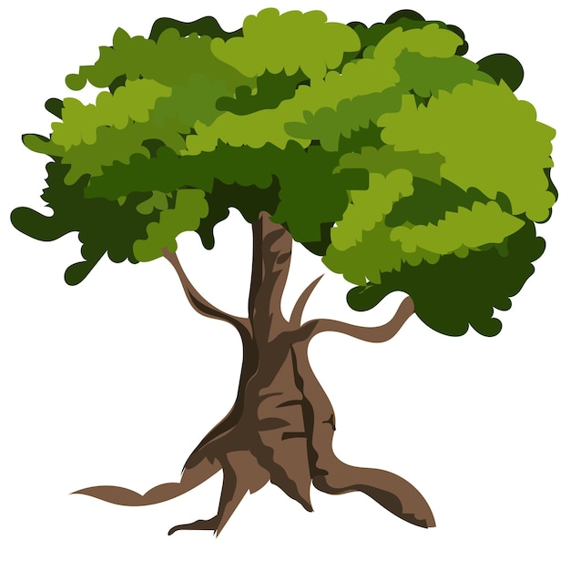 árbol de vector libre con hojas verdes