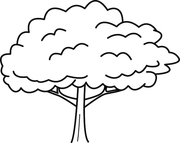 Vector Árbol vectorial para colorear libro