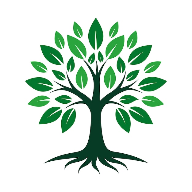 un árbol verde con un árbol verde en él