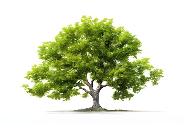 Vector Árbol verde grande extendido sobre un fondo blanco