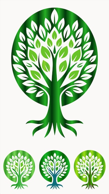 un árbol verde con una hoja verde en él