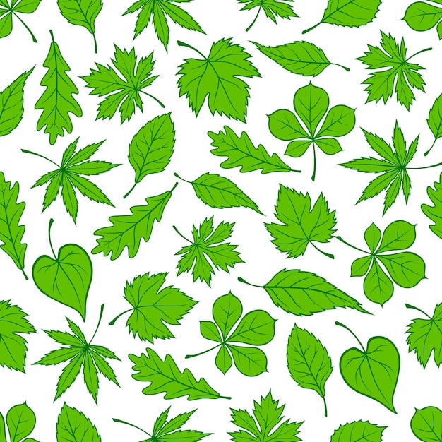 árbol verde, hojas, seamless, patrón
