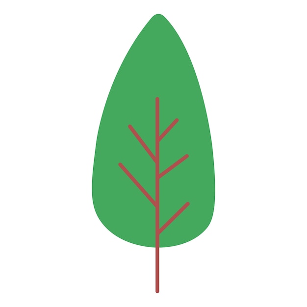 Vector Árbol verde icono plano del vector