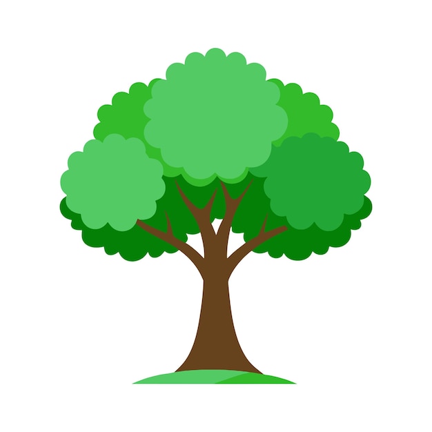 Un árbol verde en una superficie de hierba verde