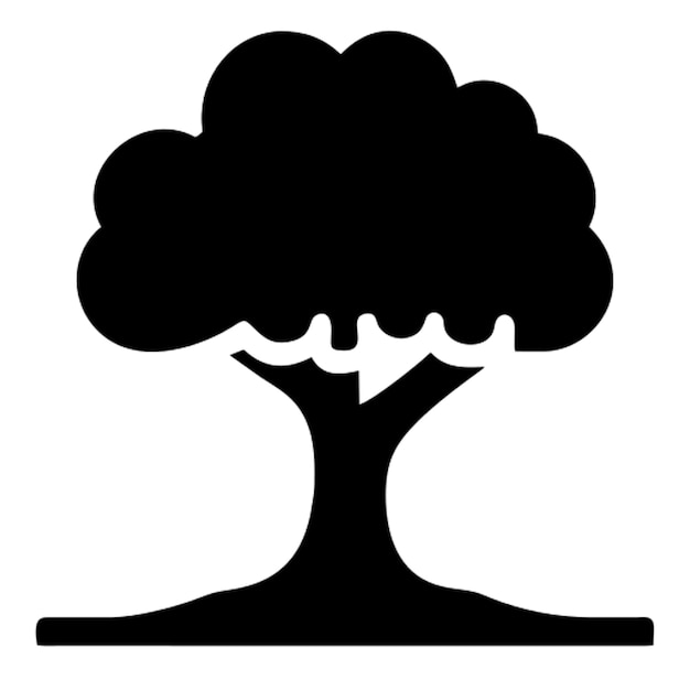 árbol viejo con tronco grande y ramas expansivas pictograma