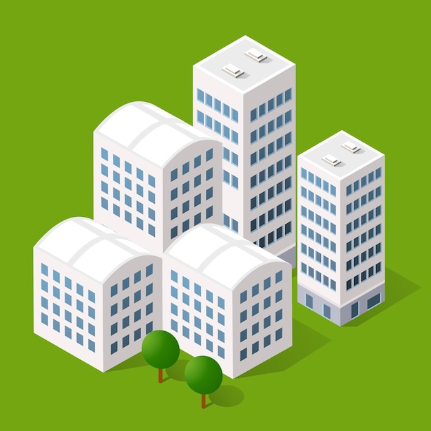 Árboles 3d isométricos elementos naturales del bosque fondo verde para ilustración de diseño de paisaje Iconos para juegos de mapas de la ciudad y su ciudad