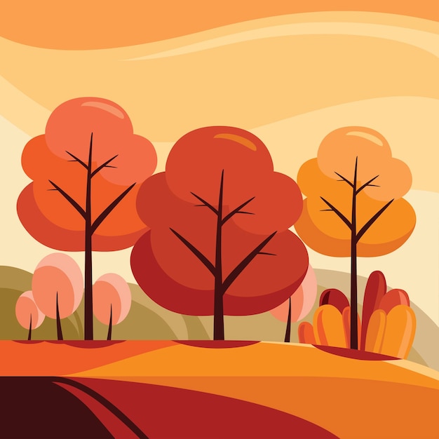 Vector Árboles de fondo de otoño