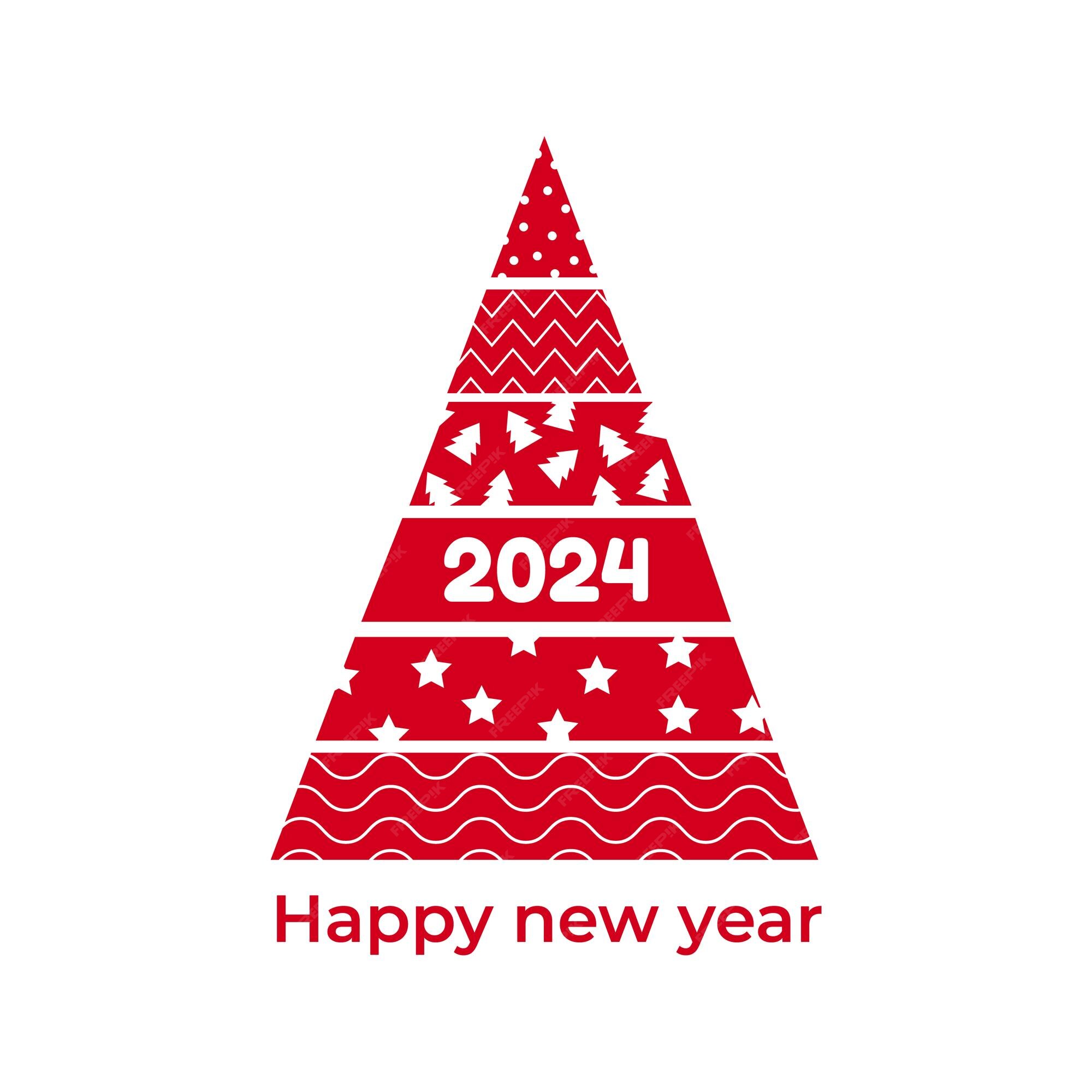 Árboles de navidad 2024 para banner y fondo Vector Premium