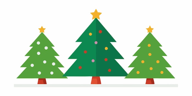 Árboles de Navidad arte vectorial en fondo blanco