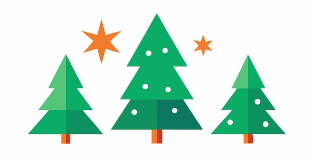 Árboles de Navidad arte vectorial en fondo blanco