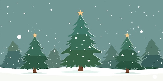 Árboles de Navidad nevados