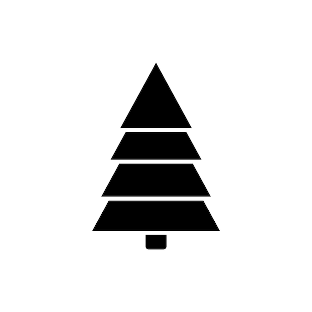 Árboles de Navidad silfouette Navidad formas simples Vector icono de árbol de año nuevo