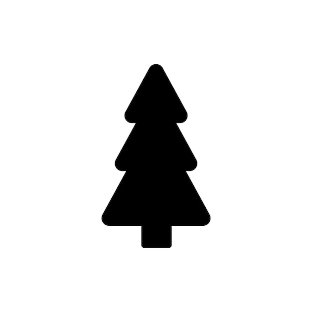 Árboles de Navidad silfouette Navidad formas simples Vector icono de árbol de año nuevo