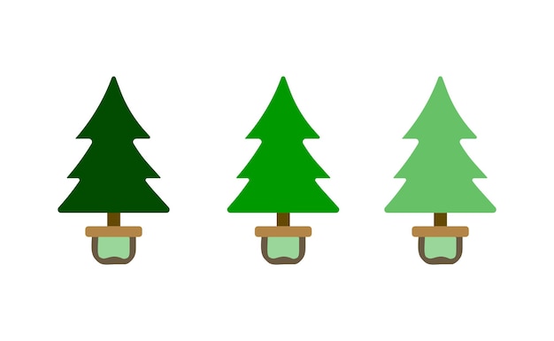 Árboles de Navidad sobre un fondo blanco.