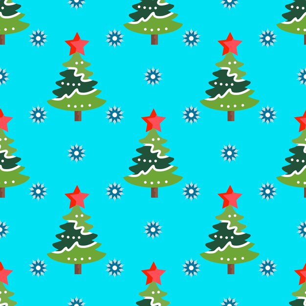Los árboles de Navidad son verdes con estrellas El patrón es simple Año Nuevo