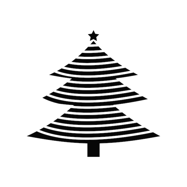 Árboles de Navidad vectoriales silueta de Navidad formas simples icono de árbol vectorial de año nuevo