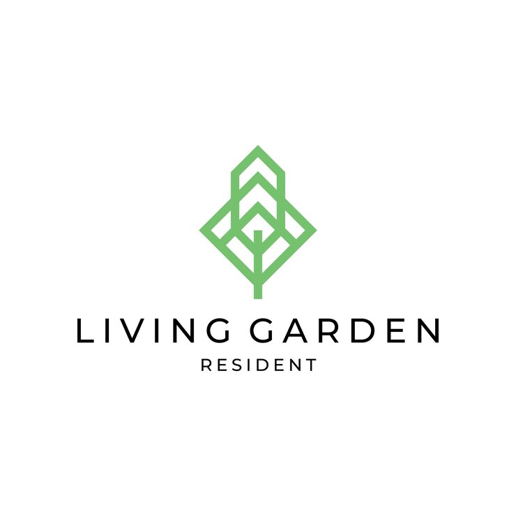 árboles simples y diseño de logotipo de construcción