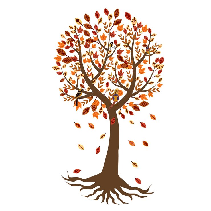 Un arbolito colorido una ilustración de un árbol real en un parque local