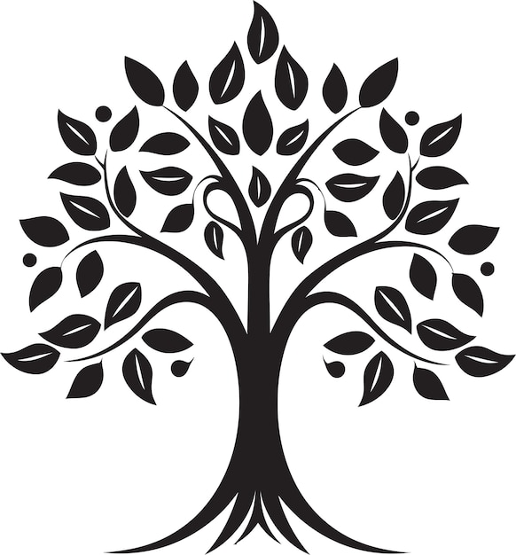 Vector arbor afección icono negro elegante que significa plantación de árboles naturalezas mark vector plantación de árboles sym