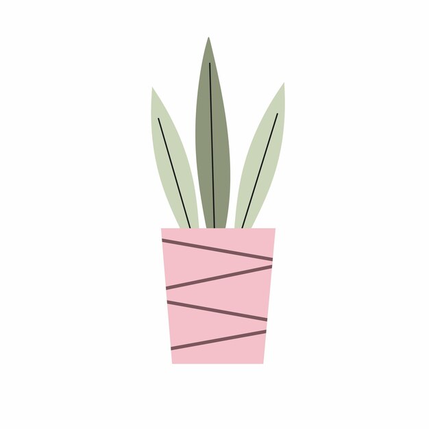 Un arbusto de flores en un cubo. Una maceta con una planta de interior. Icono para el diseño de la postal.