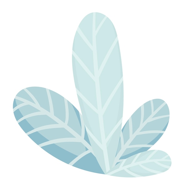 arbusto vectorial azul en estilo plano aislado sobre fondo blanco arbusto de hojas anchas en estilo garabateado objeto de paisaje concepto de estilo de vida ecológico protección del bosque