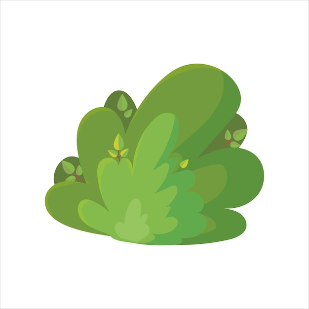 Arbusto verde una planta para el jardín bosque ilustración vectorial aislada sobre fondo blanco