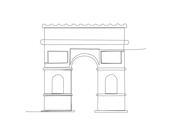 Arc de triomphe en parís francia line art