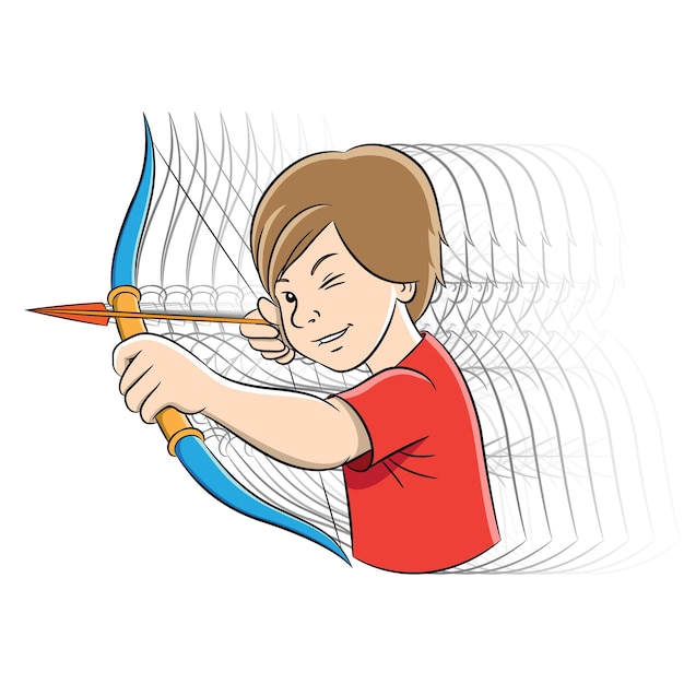 Archer Boy Cartoon con Motion Ghosting