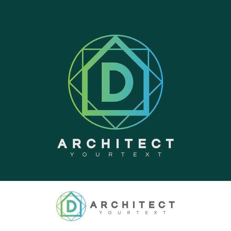 Vector architect initial letter d diseño de logotipos