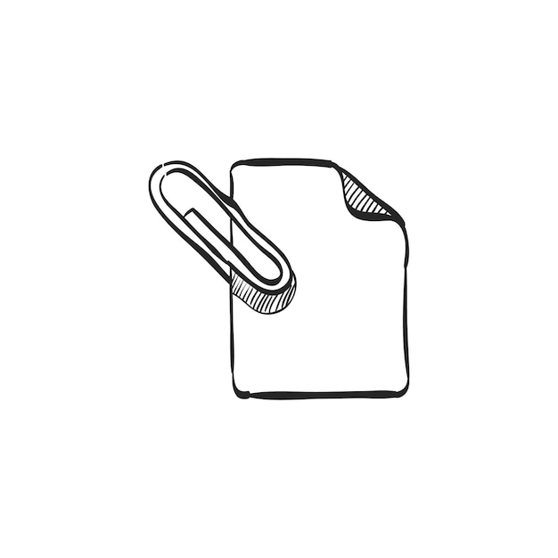 Archivo adjunto de icono de boceto dibujado a mano