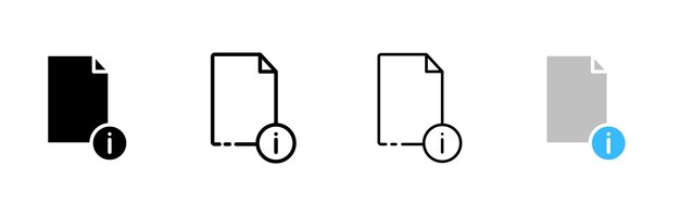 Archivo con botón de ayuda Silueta de estilo lineal y plano Iconos vectoriales