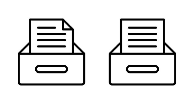 Archivo de carpetas conjunto de iconos vectoriales cajón para documentos símbolo de carpeta de oficina