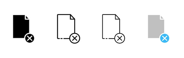 Archivo con conjunto de iconos cruzados silueta de estilo lineal y plano iconos vectoriales