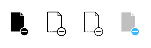 Archivo con conjunto de iconos menos silueta de estilo lineal y plano iconos vectoriales