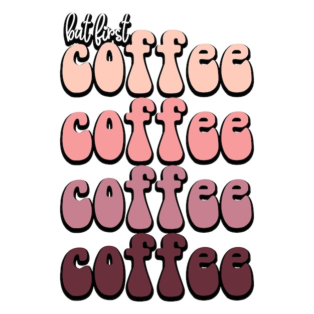 El archivo de corte de texto ondulado del paquete de café Svg