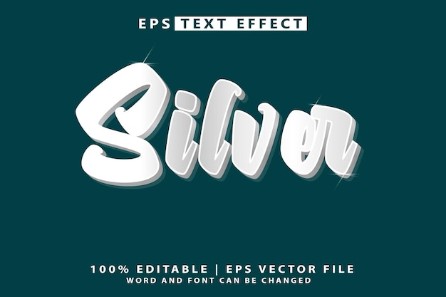 Archivo editable de efecto de texto 3D plateado