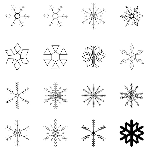 Archivo editable del vector de copos de nieve