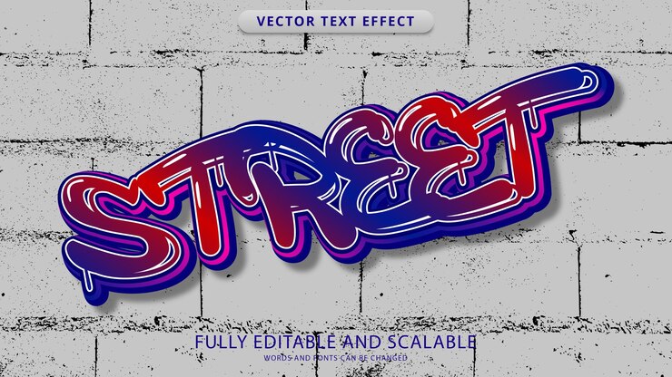 Vector archivo eps editable de efecto de texto de calle