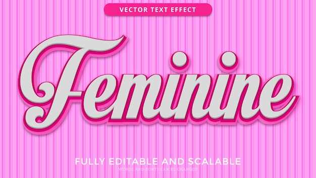 archivo eps editable de efecto de texto femenino