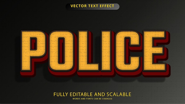 archivo eps editable de efecto de texto policial