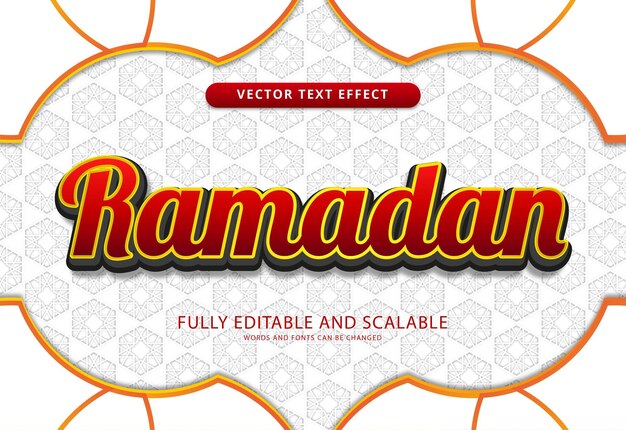 archivo eps editable de efecto de texto de ramadán
