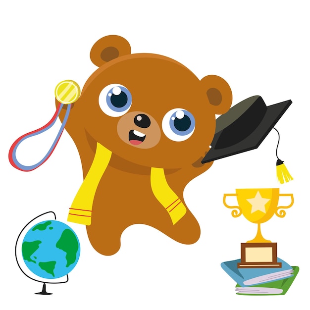 Archivo de graduación sobre fondo blanco para niños obras de arte de moda invitaciones de libros para niños