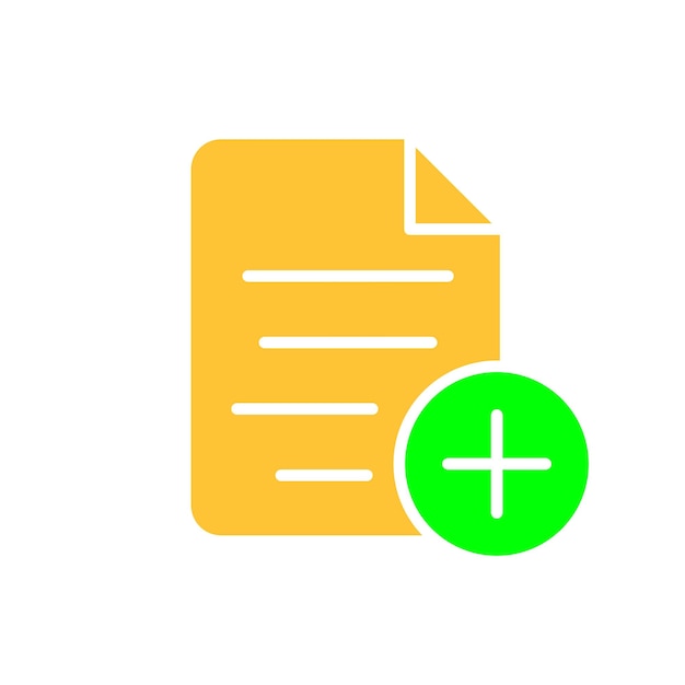 Archivo con icono de línea más Carpeta de información documento trabajo computadora guardar icono de color vectorial sobre un fondo blanco para negocios y publicidad